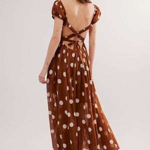 Free People Brown Polka Dot Dress